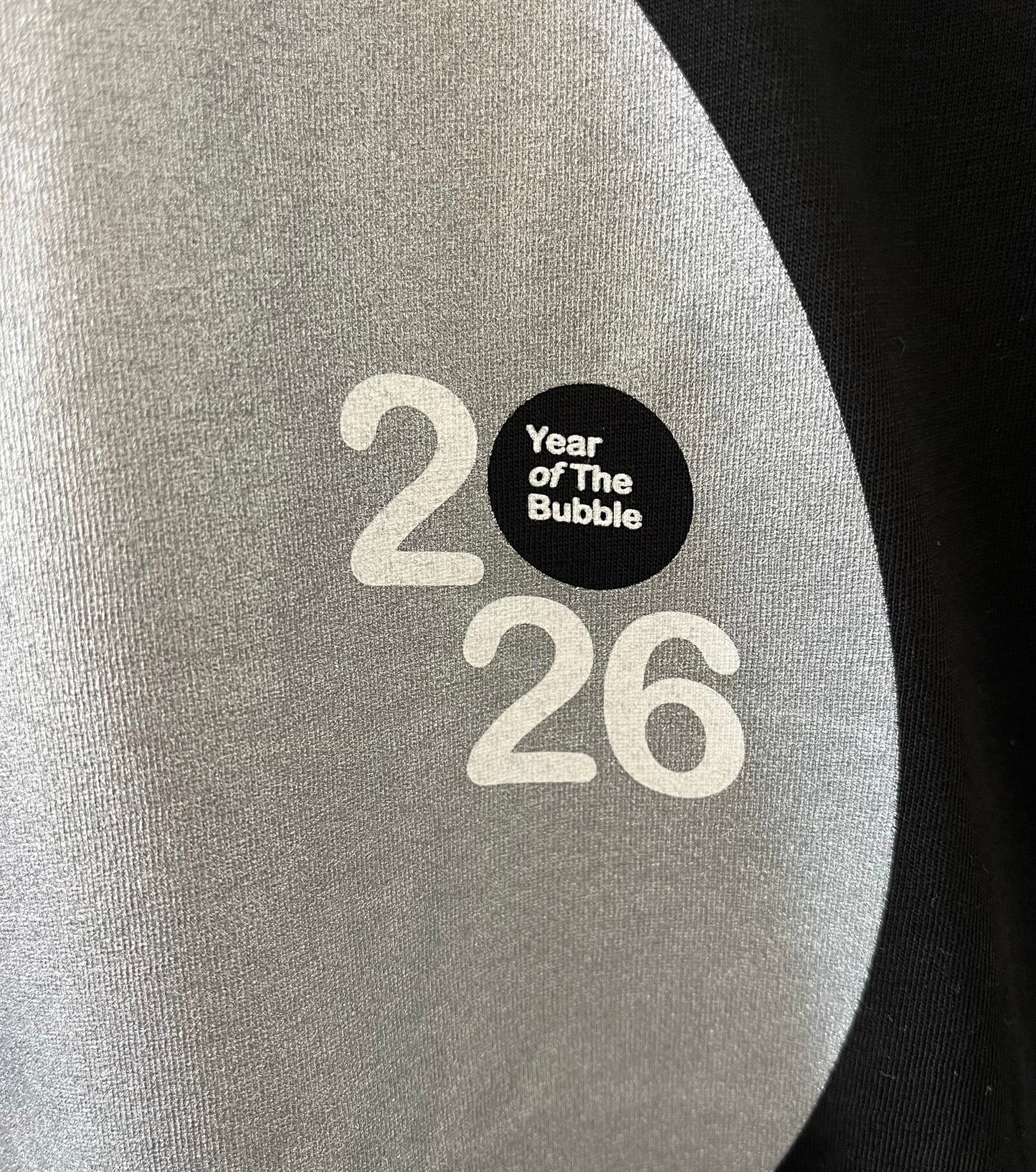 Organic Black Tee (Metallic Silver Screen Print).