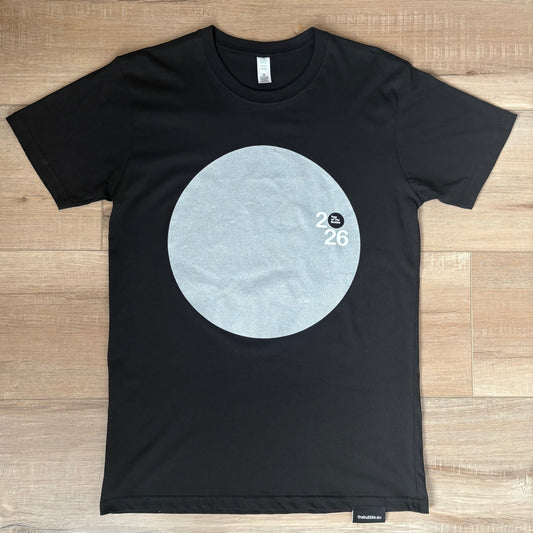 Organic Black Tee (Metallic Silver Screen Print).