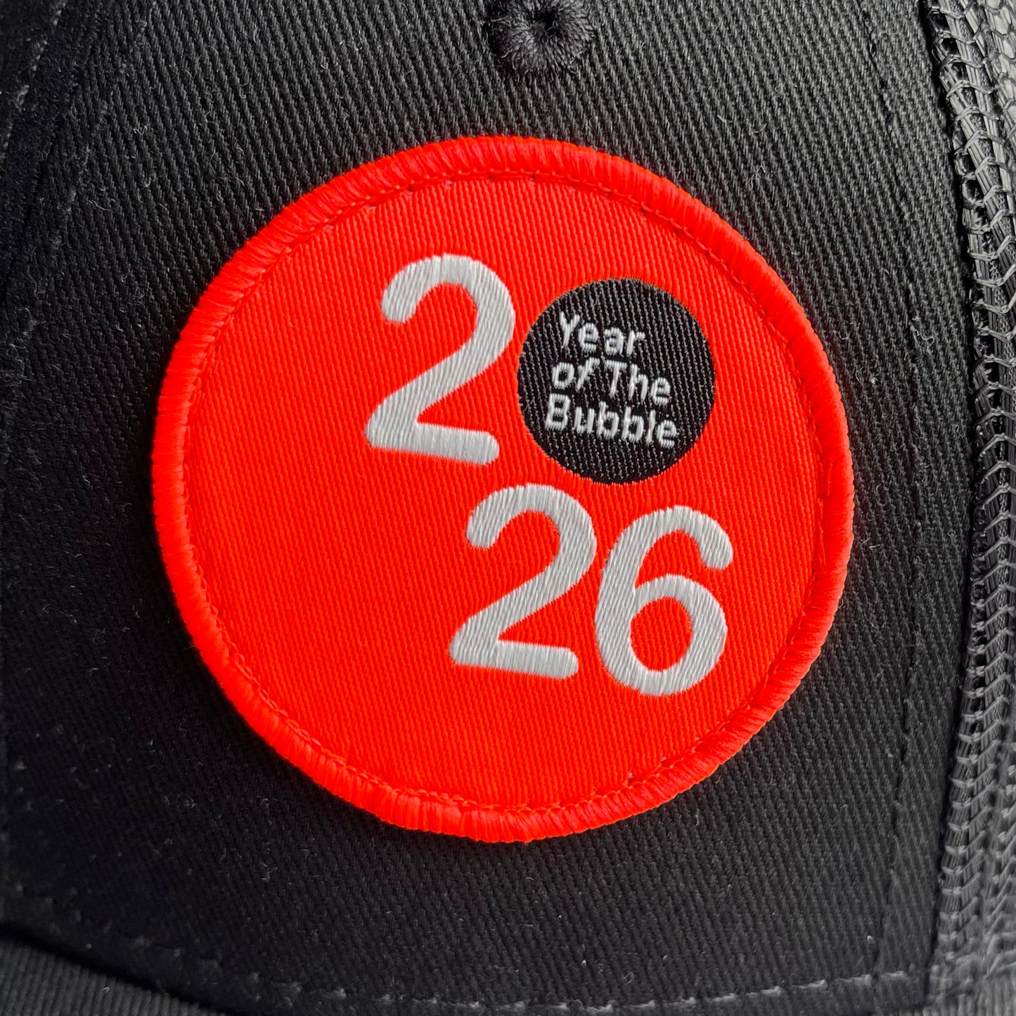 Trucker Cap (Black with Fluro Orange Badge).