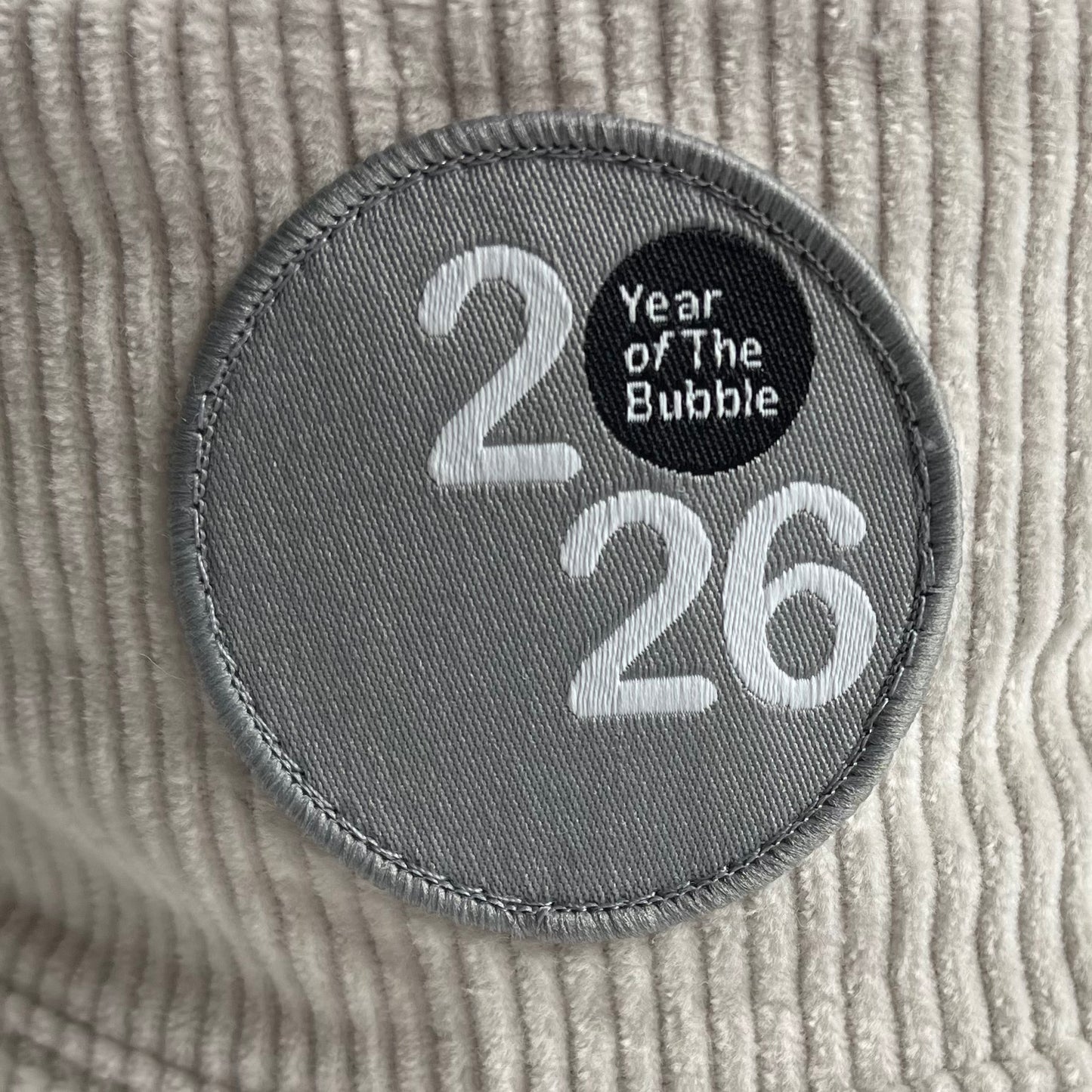 Cord Bucket Hat (Bone with Silver Badge).